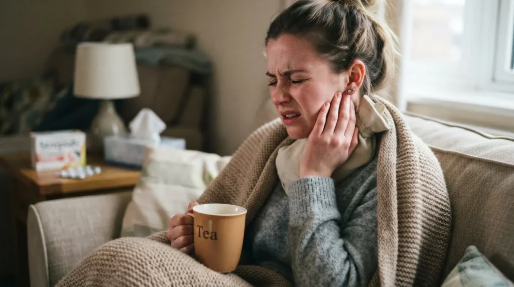 painful sore throat and earache